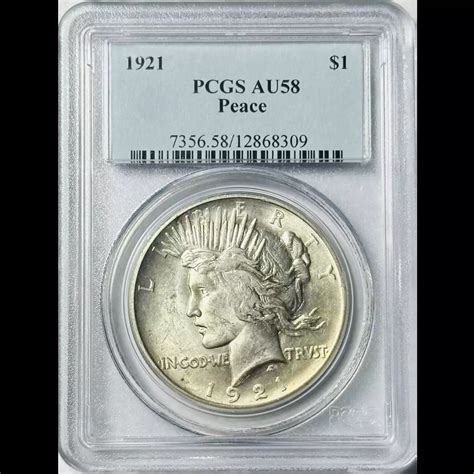 1921 Peace Dollar PCGS AU-58 Peace - Bob Paul Rare Coins