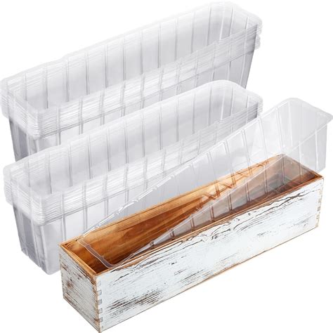 Domensi 25 Pcs Plastic Liners for Planters Planter Box Liner Clear ...