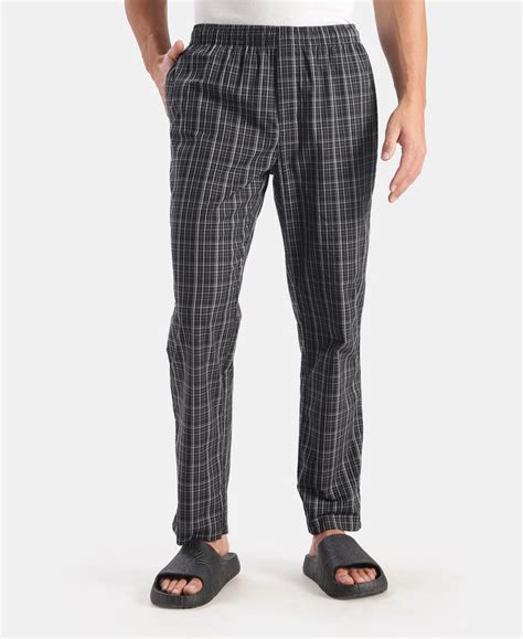 Buy Super Combed Cotton Woven Fabric Regular Fit Checkered Pyjama with ...