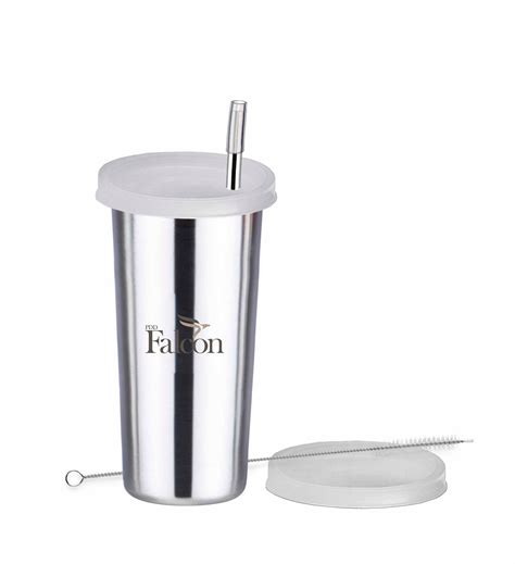 Pdd Falcon Steel Straw Glass 1pcs White FP04028 - 520ml – PddFalcon