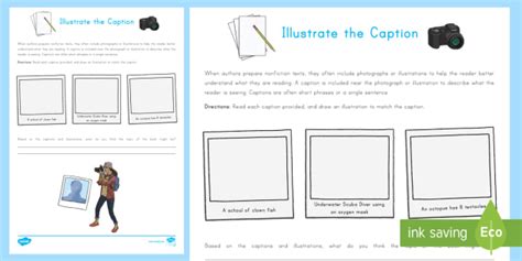 Illustrate the Caption Worksheet / Worksheet
