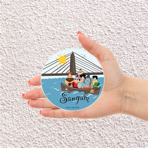 Kumbh Mela Sangam Fridge Magnet (3 inch) – Happy Cultures