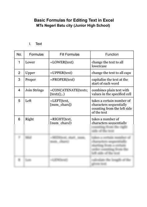Image result for Excel Text Editing Functions