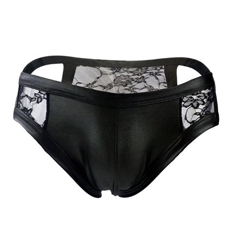 Sexy Underwear Men's Sexy Lingerie Underwear Lace Hollow Open Crotch ...