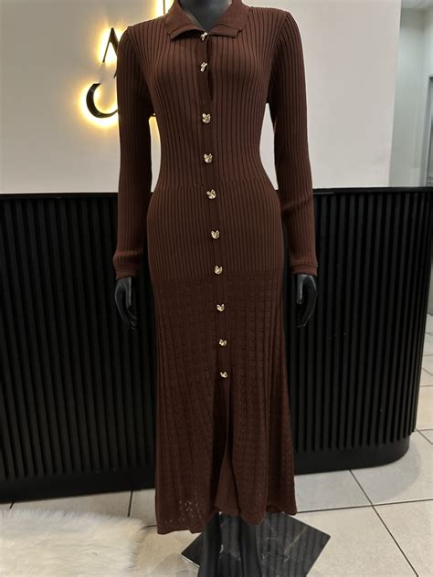 Chocolate Brown Knit Dress – AL Closet