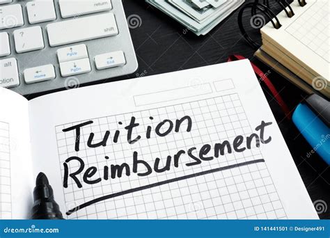 Tuition Reimbursement Written on a Page Stock Image - Image of savings ...