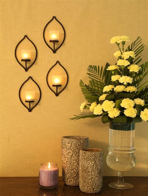 Buy TIED RIBBONS Metal Wall Hanging Tealight Candle Holders (Set of 2 ...