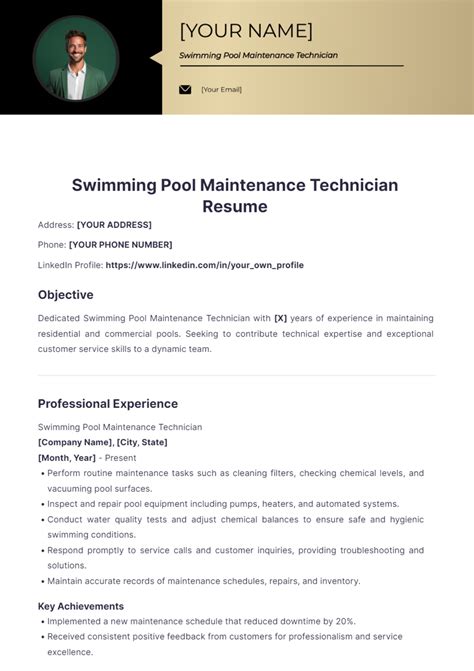 Pool Maintenance Technician Job Description at Andrea Delreal blog