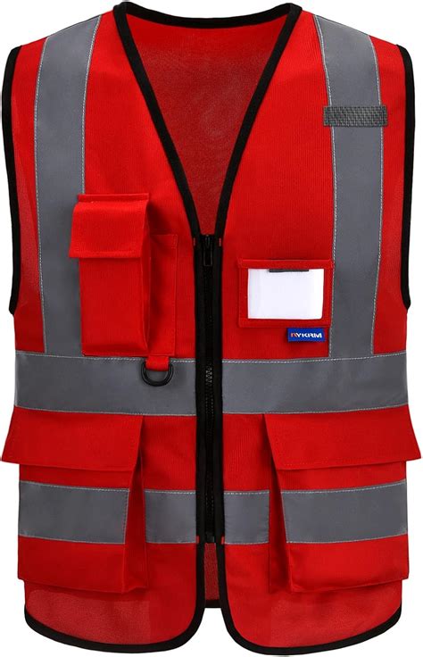 Buy A-SAFETY Red Safety Vest High Visibility Working Vest with Dual ...