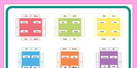 Classroom Seating Plan Template | Table Seating Plan