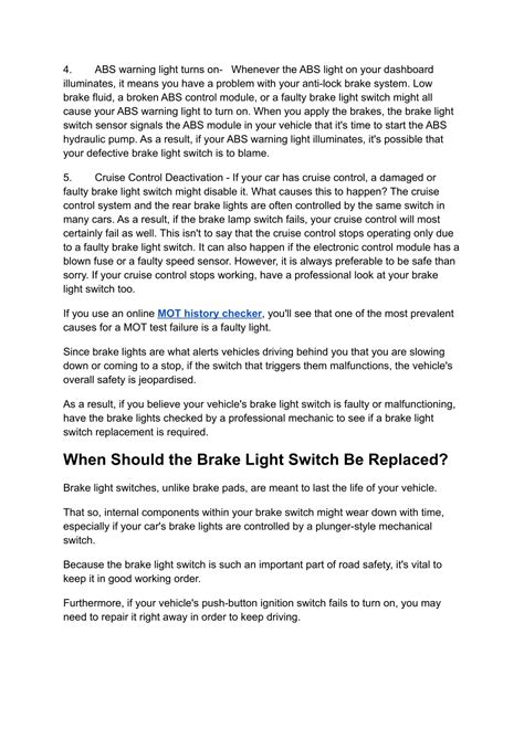 PPT - 5 Symptoms of a Malfunctioning or Faulty Brake Light Switch ...