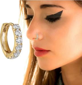 vishalnosepin Cubic Zirconia Gold-plated Plated Brass Nose Ring Price ...