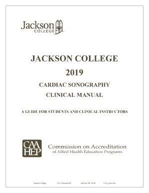 Fillable Online Cardiac Sonography Clinical Manual - Jackson College ...