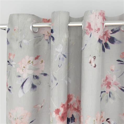 Buy Lavish Floral Print Semi-Blackout Door Curtain - 135 x 270 cm from ...