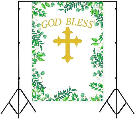 Buy Baptism Photo Booth Backdrop for First Communion Decorations, God ...