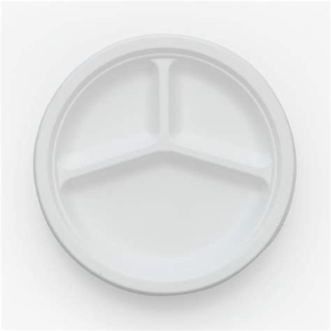 Buy PAPPCO Three-Way Round Lunch Plate - Set of 10 - 25 cm from Pappco ...