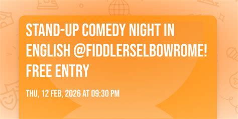 Stand-up Comedy Night in English @FiddlersElbowRome! Free Entry, The ...