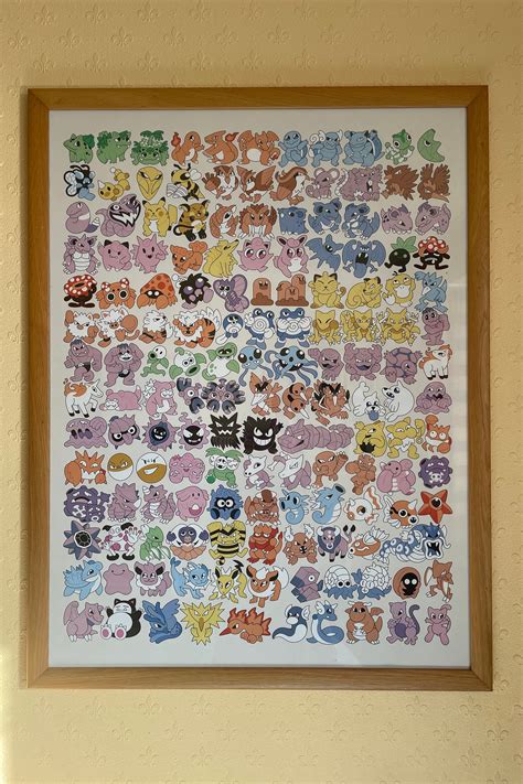 Original 151 Pokemon Poster