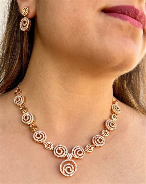 DiAni Rosegold plated Set studded with American Diamond – Diani World