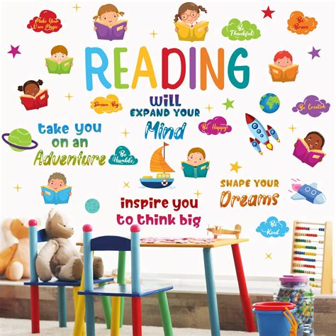 Snapklik.com : Leinuosen Kids Wall Decals Classroom Colorful ...