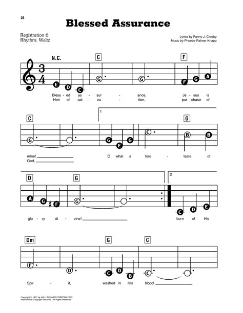 Blessed Assurance Sheet Music | Phoebe Palmer Knapp | E-Z Play Today