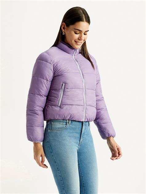 Women's Quilted Purple Puffer Jacket – Levis India Store