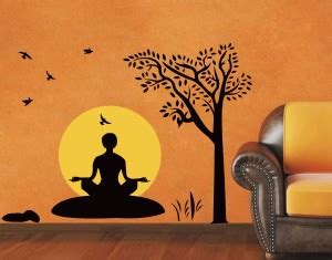 Sticker Hub 66 cm Meditating Under a Tree Wall Sticker Standard Self ...