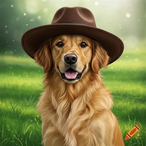 Dog wearing a hat on Craiyon
