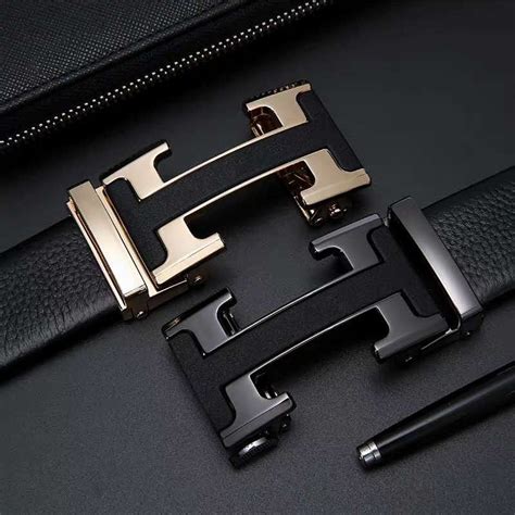 Designer H Pattern Leather Strap Belt Luxury Brand For Men ...