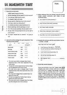 test b1 b1 diagnostic test esl worksheets test b1 b1 diagnostic test esl worksheets