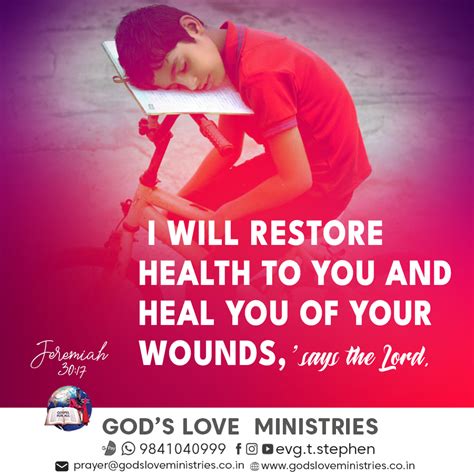Jeremiah 30:17 :: God's Love Ministries - Today's Promise