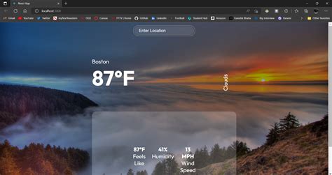 Weather App Using React JS 的图像结果