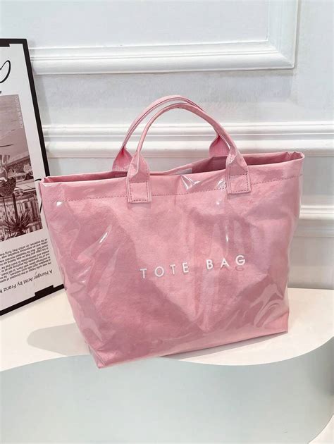 Spacious Fashion Transparent Jelly Handbag, PVC Waterproof Tote Shopper ...