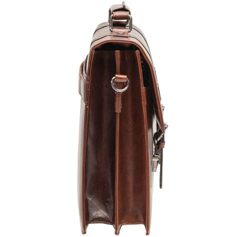 Buy Buffalo Collection Brown Leather Double Compartment Briefcase for ...