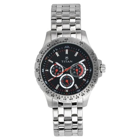 Buy Online Titan Octane Black Dial Quartz Multifunction Metal Strap ...