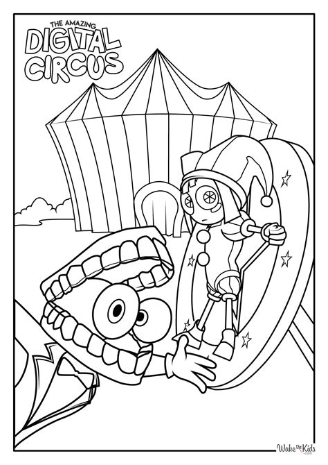 Free Amazing Digital Circus Coloring Pages