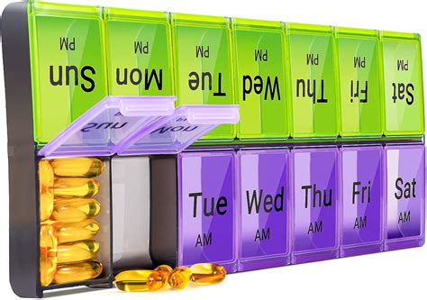 Amazon.com: Extra Large Pill Organizer 2 Times a Day, Weekly XL AM PM ...