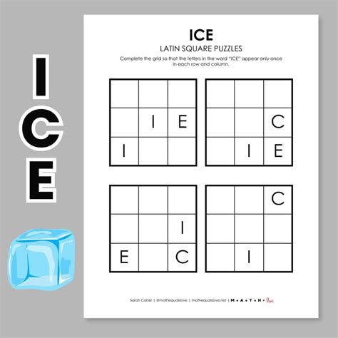 Ice Latin Square Puzzles | Math = Love