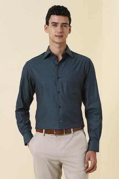 Allen Solly Sport Formal Shirts, Men Navy Textured Full Sleeves Formal ...