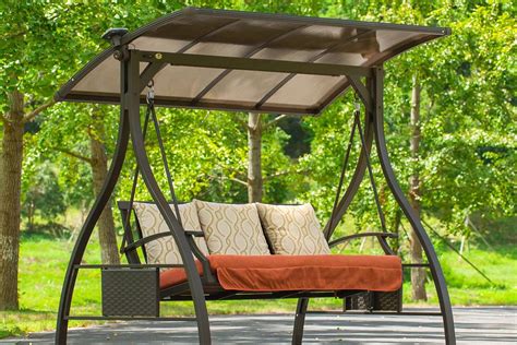 Blue Porch Swing With Canopy at Arthur Dwyer blog