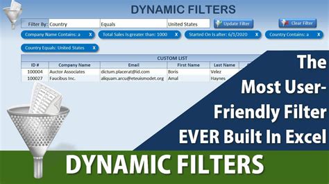 Image result for Dynamic Filter in Excel Based On Field Value
