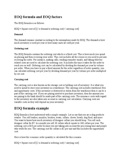 Image result for EOQ Examples and Solutions