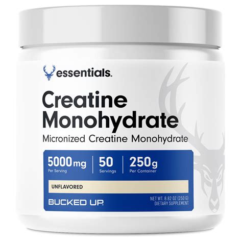 Bucked Up Creatine Monohydrate 250 Grams Powder, Essentials (50 Servings) - Walmart.com