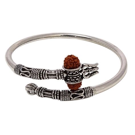 Hope Gems & Jewels® 925 Sterling Silver Oxidised Bahubali Kada with ...