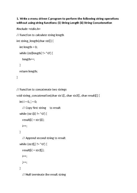 Practical Question Bank for C Programming Operations (CS101) - Studocu