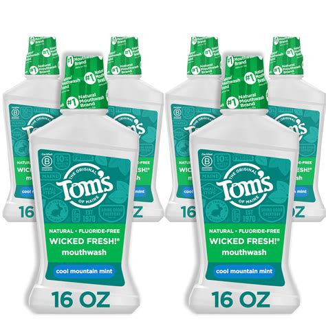 Tom's of Maine Wicked Fresh Natural Mouthwash – Alcohol-Free, Cool Mou ...