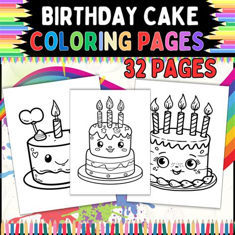 Birthday Cake Coloring Pages [2025]