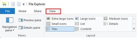 Image result for File Explorer View Tab