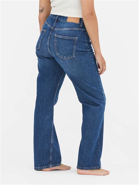 Women's Indigo High-Waisted Straight-Leg Jeans | Primark