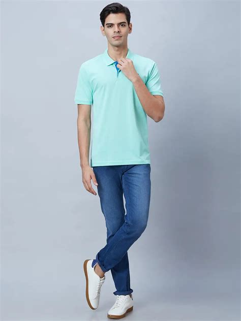 Men Green Slim Fit Solid Cotton T-Shirt – MyRaymond